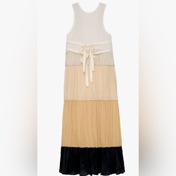 COPY - ZARA  Limited Edition Mulberry Silk/viscose pleated maxi dress size medi… - Picture 7 of 12